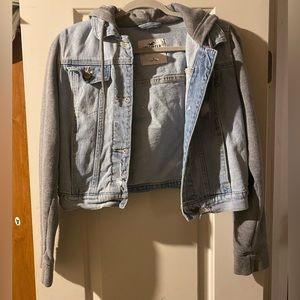 Hollister Crop Jean Denim Hooded Jacket